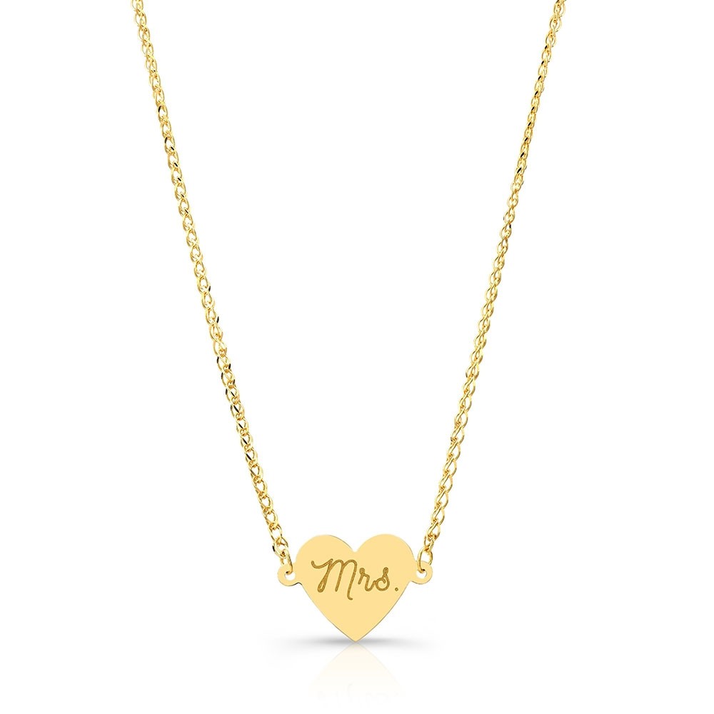 14K Yellow Gold Floating Heart Pendant on an Adjustable 14K Yellow Gold Chain Necklace